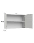 Euro White Grain 33x22-5/8 Wall Cabinet