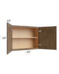 Midtown Mocha Shaker 33x24 Wall Cabinet