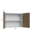 Milan Pecan 33x24 Wall Cabinet