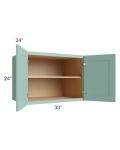 Midtown Mint Green Shaker 33x24x24 Wall Cabinet