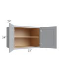 Asheville Grey Shaker 33x24x24 Wall Cabinet