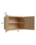 Asheville Rift Oak Shaker 33x24x24 Wall Cabinet