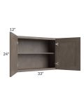 Natural Grey Shaker 33x24 Wall Cabinet
