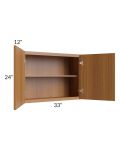 Portland Walnut 33x24 Wall Cabinet