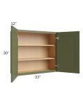 Midtown Hunter Green Shaker 33x30 Wall Cabinet