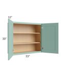 Midtown Mint Green Shaker 33x30 Wall Cabinet