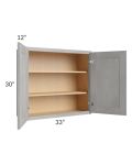 Gramercy Grey Mist 33x30 Wall Cabinet
