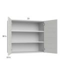 Euro White Grain 33x30-1/4 Wall Cabinet