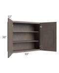 Natural Grey Shaker 33x30 Wall Cabinet