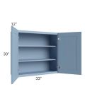 Sky Blue Shaker 33x30 Wall Cabinet