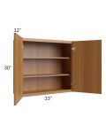 Portland Walnut 33x30 Wall Cabinet 