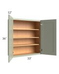 Midtown Pistachio Green Shaker 33x36 Wall Cabinet