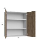 Milan Pecan 33x36 Wall Cabinet