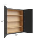 Midtown Black Shaker 33x42 Wall Cabinet