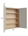 Stratton Light Grey Shaker 33x42 Wall Cabinet