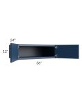 Portland Navy Blue 36x12x24 Wall Cabinet