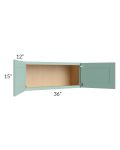 Midtown Mint Green Shaker 36x15 Wall Cabinet