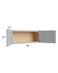 Asheville Grey Shaker 36x15 Wall Cabinet