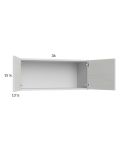 Euro White Grain 36x15-1/8 Wall Cabinet