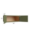 Midtown Hunter Green Shaker 36x15x24 Wall Cabinet