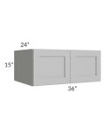 Midtown Painted Grey Shaker 36x15x24 Wall Cabinet