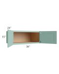Midtown Mint Green Shaker 36x15x24 Wall Cabinet