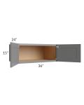 Stratton Dark Grey Shaker 36x15x24 Wall Cabinet