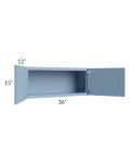 Sky Blue Shaker 36x15 Wall Cabinet