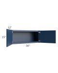 Portland Navy Blue 36x15 Wall Cabinet