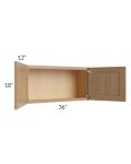 Asheville Rift Oak Shaker 36x18 Wall Cabinet