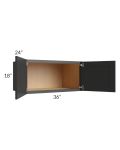 Midtown Black Shaker 36x18x24 Wall Cabinet