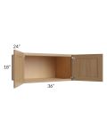 Asheville Rift Oak Shaker 36x18x24 Wall Cabinet