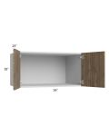Milan Pecan 36x18x24 Wall Cabinet