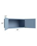 Sky Blue Shaker 36x18x24 Wall Cabinet