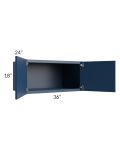 Portland Navy Blue 36x18x24 Wall Cabinet