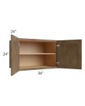 Midtown Mocha Shaker 36x24x24 Wall Cabinet