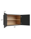 Midtown Black Shaker 36x24x24 Wall Cabinet