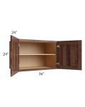 Farmhouse Walnut Shaker 36x24x24 Wall Cabinet