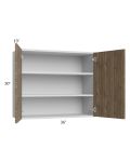 Milan Pecan 36x30 Wall Cabinet