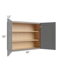 Stratton Dark Grey Shaker 36x30 Wall Cabinet 