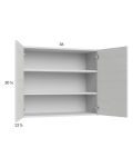 Euro White Grain 36x30-1/4 Wall Cabinet