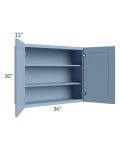 Sky Blue Shaker 36x30 Wall Cabinet
