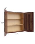 Farmhouse Walnut Shaker 36x36 Wall Cabinet