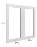 Heather Grey Shaker 36x36 Glass Door Only with Glass Included