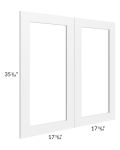 Vista White Shaker 36x36 Glass Door Only with Glass Included