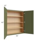Midtown Hunter Green Shaker 36x42 Wall Cabinet