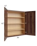 Farmhouse Walnut Shaker 36x42 Wall Cabinet