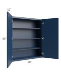 Portland Navy Blue 36x42 Wall Cabinet