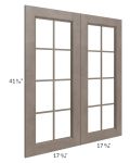 Providence Natural Grey 36x42 Mullion Glass Doors Only with Glass Included