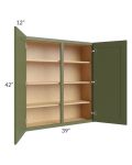 Midtown Hunter Green Shaker 39x42 Wall Cabinet